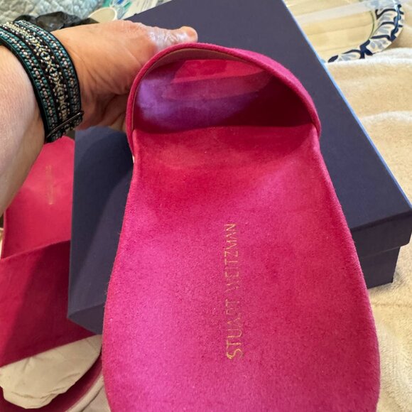 Stuart Weitzman Landslide Slip-On slides– Women’s 6.5 – Geranium Suede - Picture 9 of 13